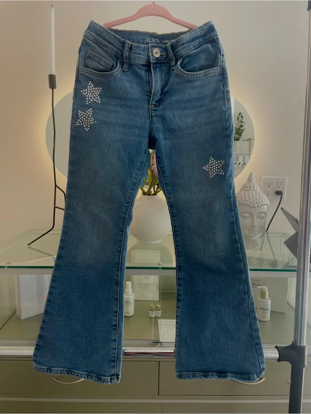 The Children's Place Blue Star-Studded Flare Jeans